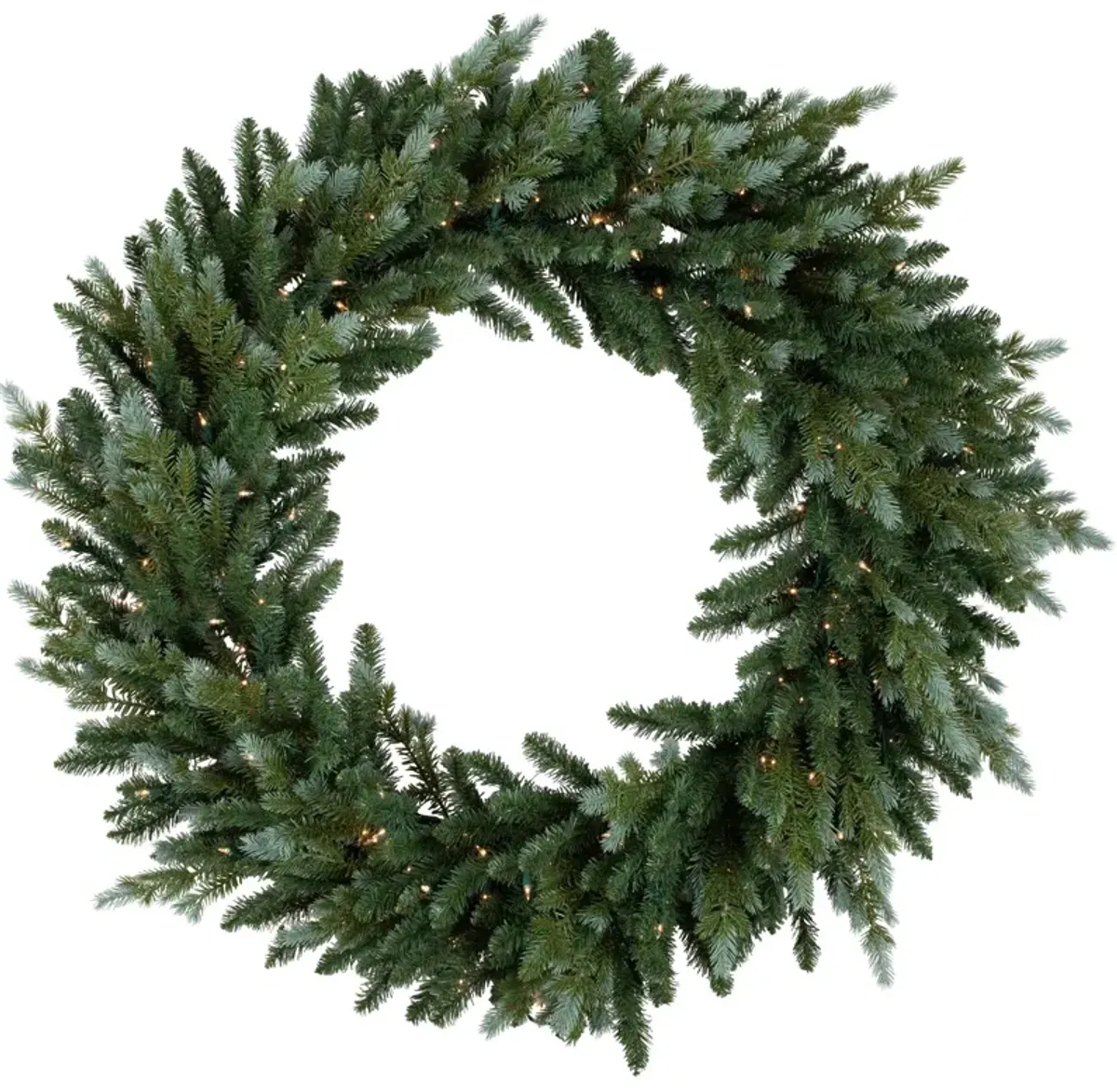 Pre-Lit Blue Spruce Artificial Christmas Wreath  48-Inch  Clear Lights