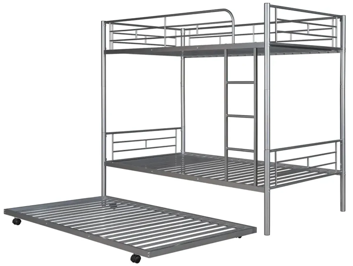 Merax Twin-Over-Twin Metal Bunk Bed With Trundle