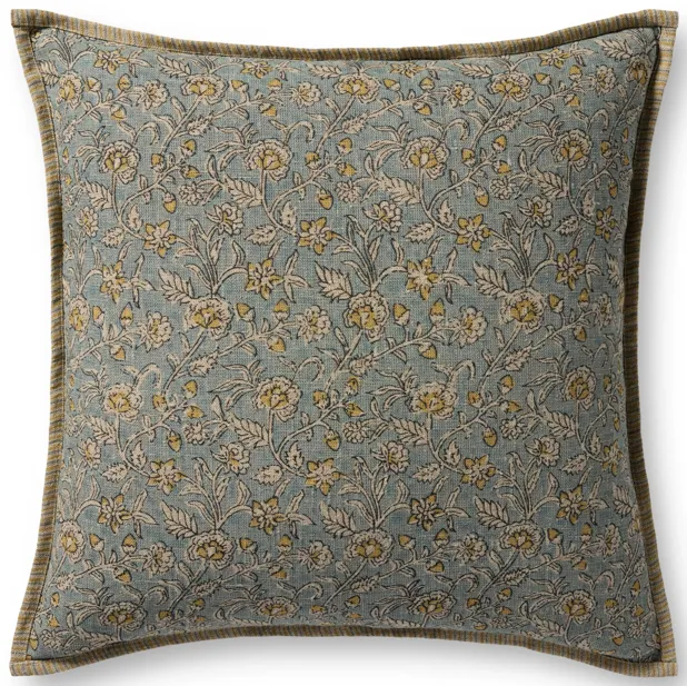 PLL0164 Light Blue/Multi 22''x22'' Polyester Pillow