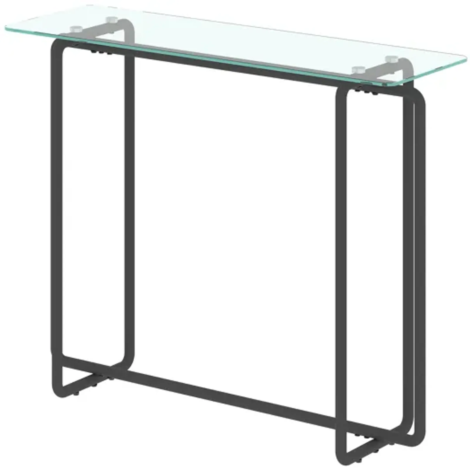 Hivvago Elegant Designed Single Layered Transparent Tempered Glass Console Table