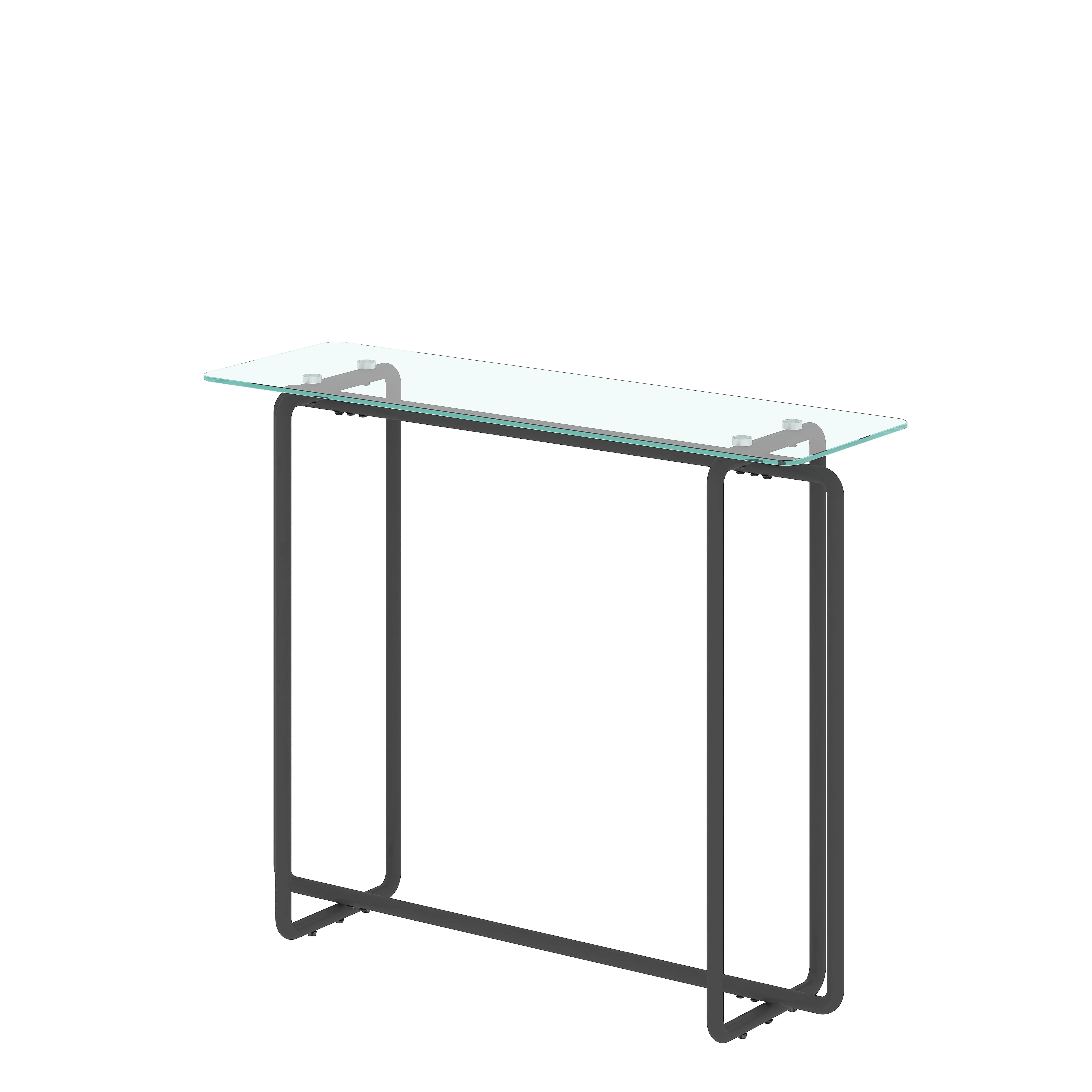 Hivvago Elegant Designed Single Layered Transparent Tempered Glass Console Table