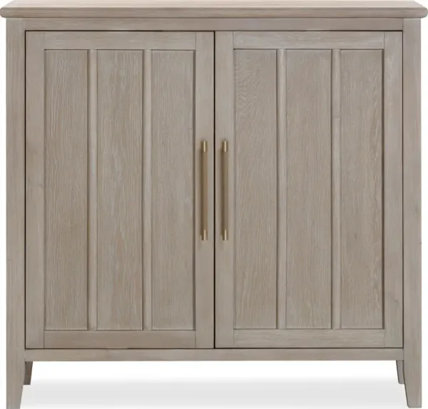 Camden Two Door Two Drawer Bar Cabinet with Stemware Rack and Wine Rack in Chai