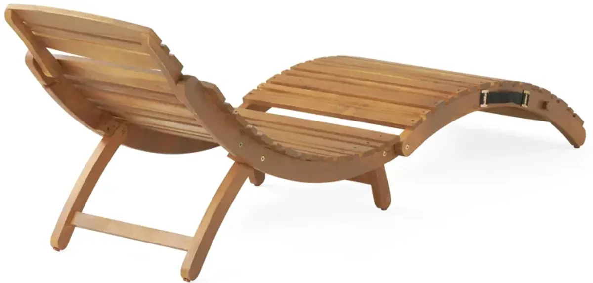 Merax Outdoor Patio Wooden Foldable Lounge Chair