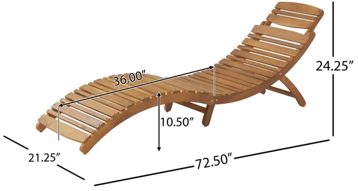 Merax Outdoor Patio Wooden Foldable Lounge Chair