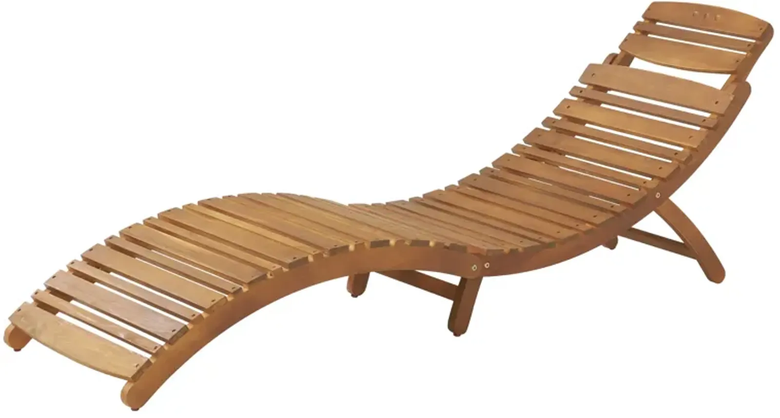 Merax Outdoor Patio Wooden Foldable Lounge Chair