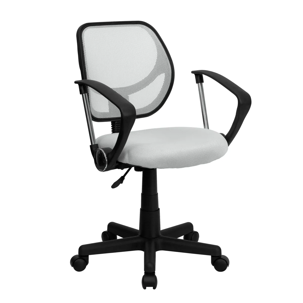 Neri Low Back   Mesh Swivel Task Office Chair with Curved Square Back and Arms