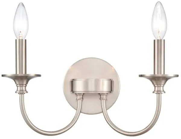 Cecil 14'' Wide 2-Light Nickel Vanity Light