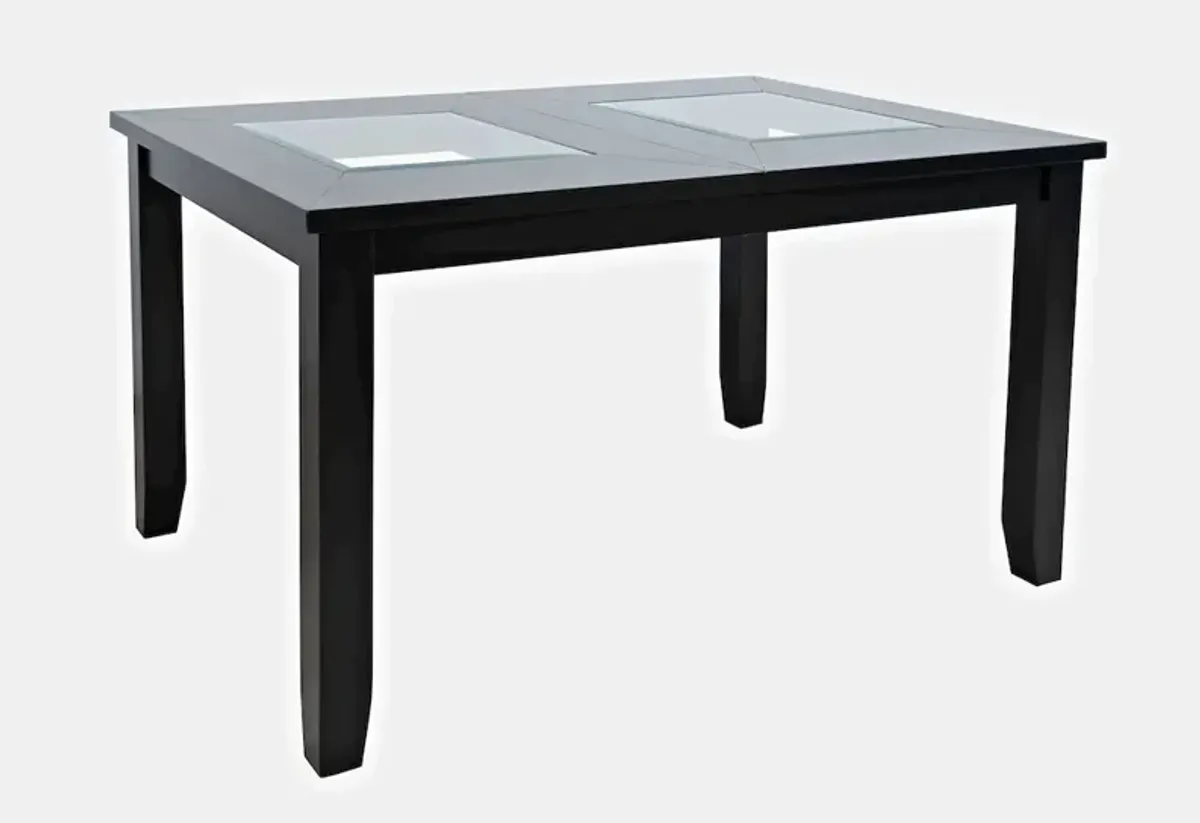 Jofran Urban Icon Contemporary 66 Extension Glass Inlay Dining Table