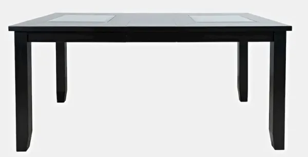 Jofran Urban Icon Contemporary 66 Extension Glass Inlay Dining Table