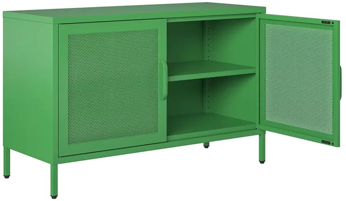 Channing 2 Door Storage Cabinet-Mesh Metal Locker