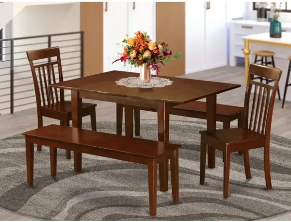 5 Pc dinette set for small spaces-Tables and 2 Chairs for Dining room and 2 Benches