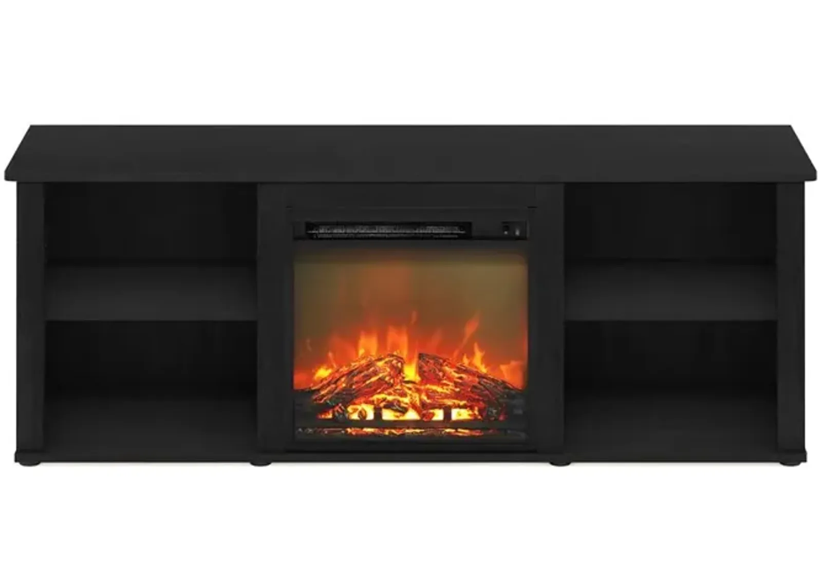 Furinno Classic 60 Inch TV Stand with Fireplace, Americano