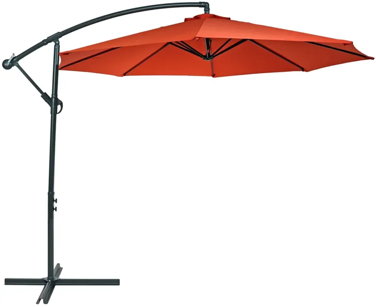 Sunnydaze 10 ft Cantilever Offset Steel Patio Umbrella with Crank