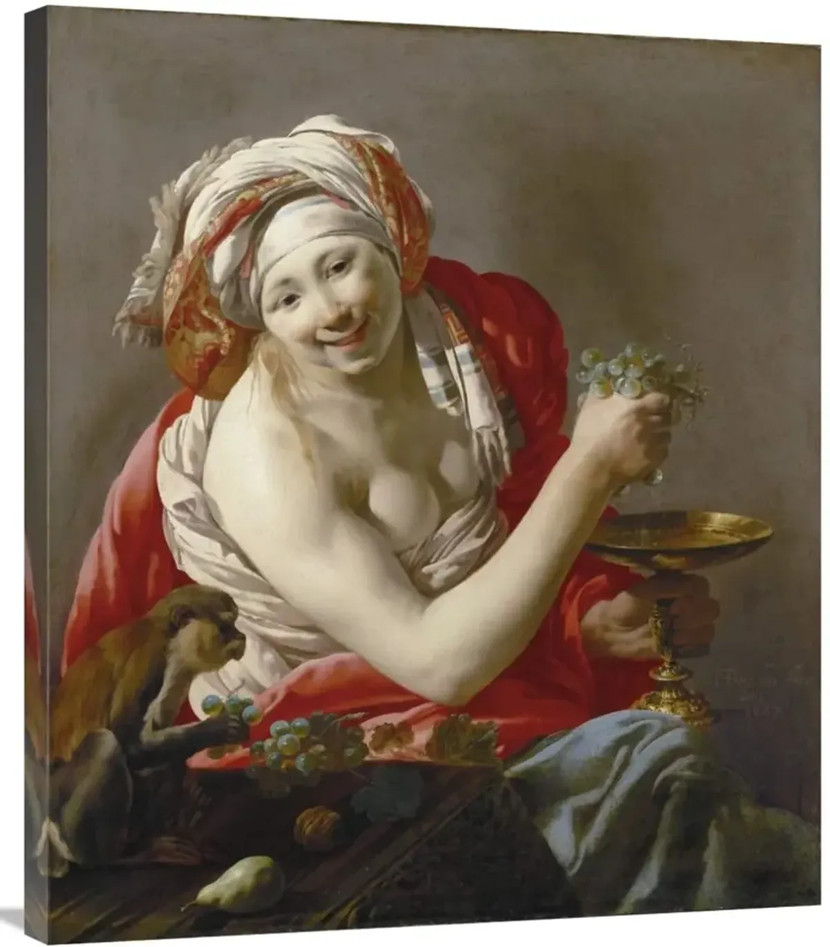 Bacchante with an Ape-Canvas Art-31.32x36