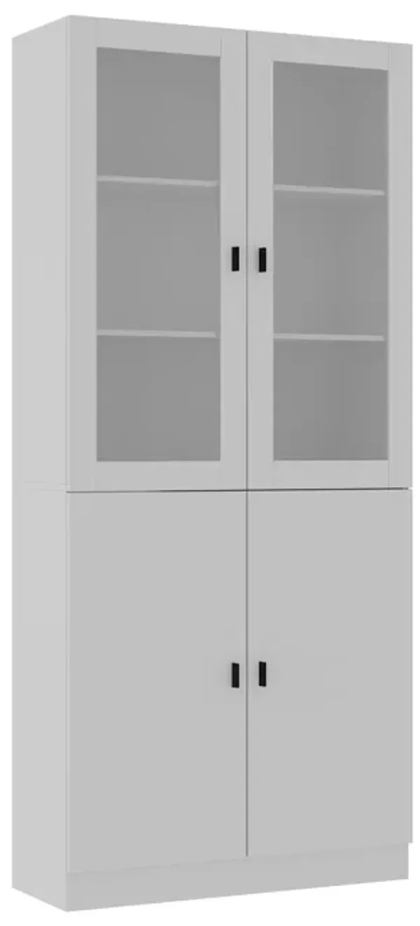 White Wood Storage Cabinet Buffet and Hutch Combination Cabinet With Shelves (160 Cabinet)