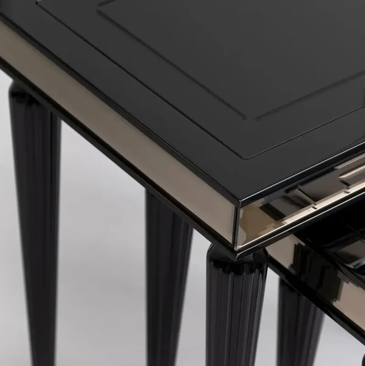 Michael Amini La Francaise Nesting Tables, Set of 3 - Black Ice