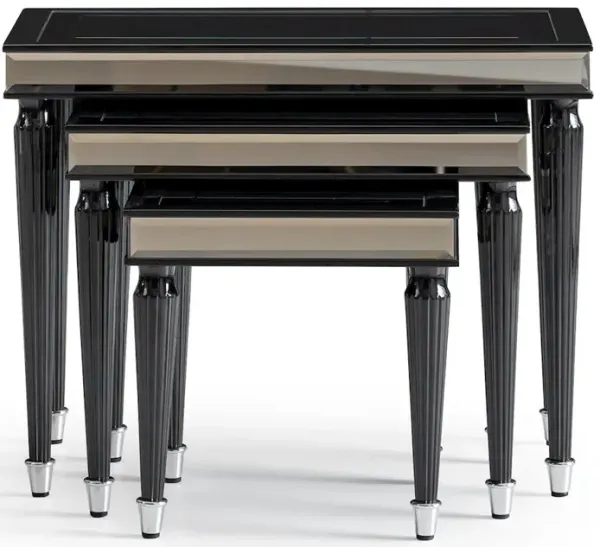Michael Amini La Francaise Nesting Tables, Set of 3 - Black Ice