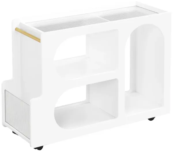Merax Mobile End Table with Lockable Wheels