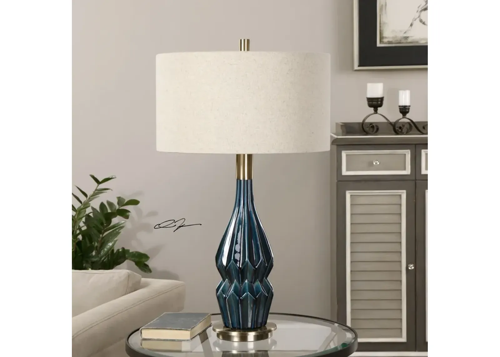 Uttermost Prussian Blue Ceramic Lamp