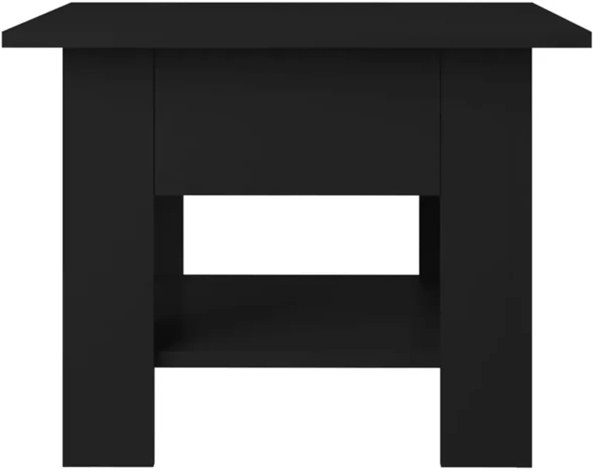 vidaXL Coffee Table Black 21.7"x21.7"x21.7" Chipboard