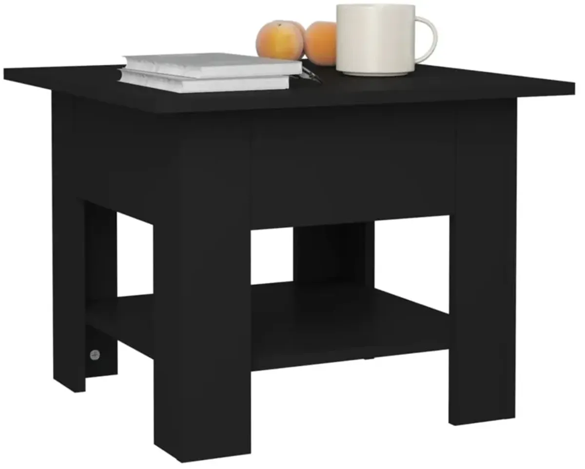 vidaXL Coffee Table Black 21.7"x21.7"x21.7" Chipboard