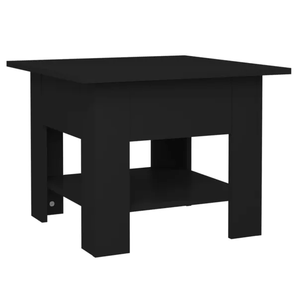 vidaXL Coffee Table Black 21.7"x21.7"x21.7" Chipboard