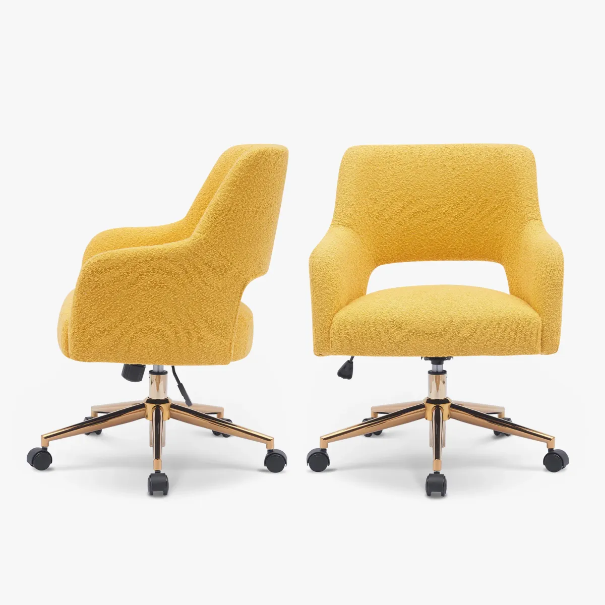 WestinTrends Mid-Century Modern Swivel Office Vanity Chair with Wheels