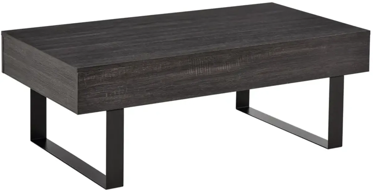 Dark Grey Living Room Table: Mid-century Coffee Table with Drawer