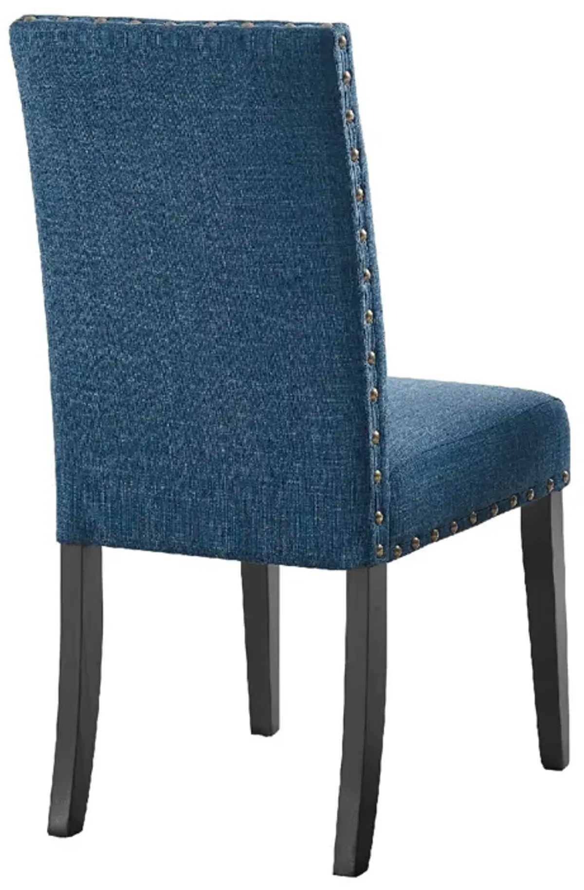 38 Inch Dining Chair with Nailhead Trim, Set of 2, Blue-Benzara