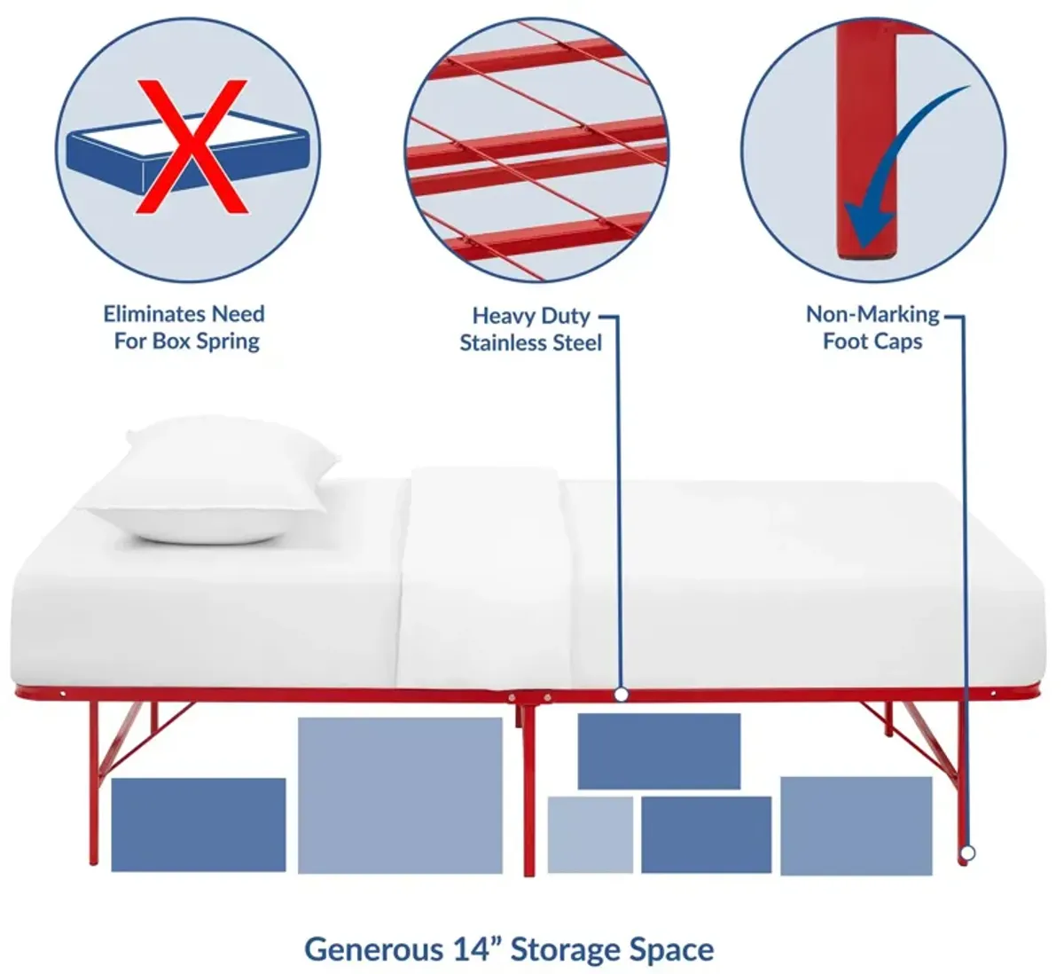 Modway - Horizon Twin Stainless Steel Bed Frame