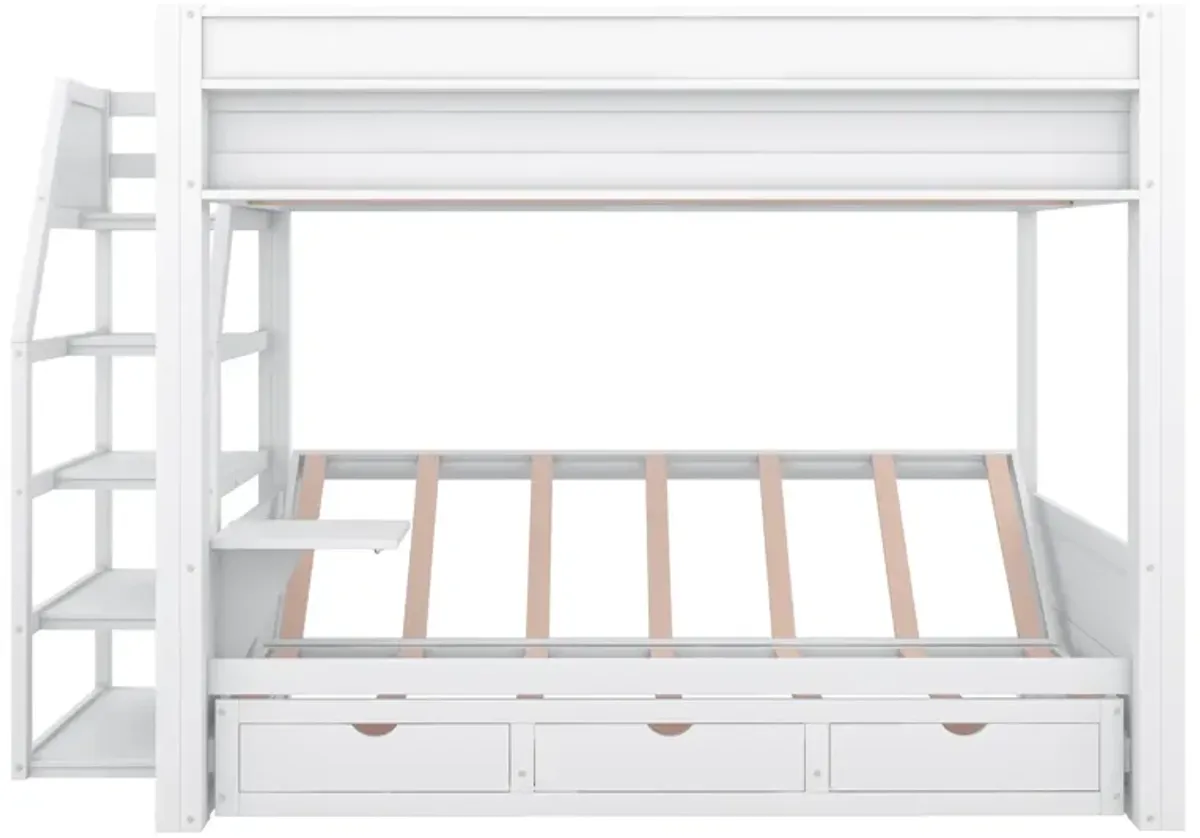 Merax Convertible Bunk Bed with Storage Staircase