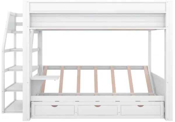 Merax Convertible Bunk Bed with Storage Staircase