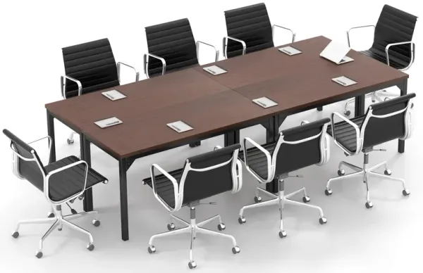 Costway Set of 4 55" Conference Table Office Computer Study Desk Metal Base Meeting Room