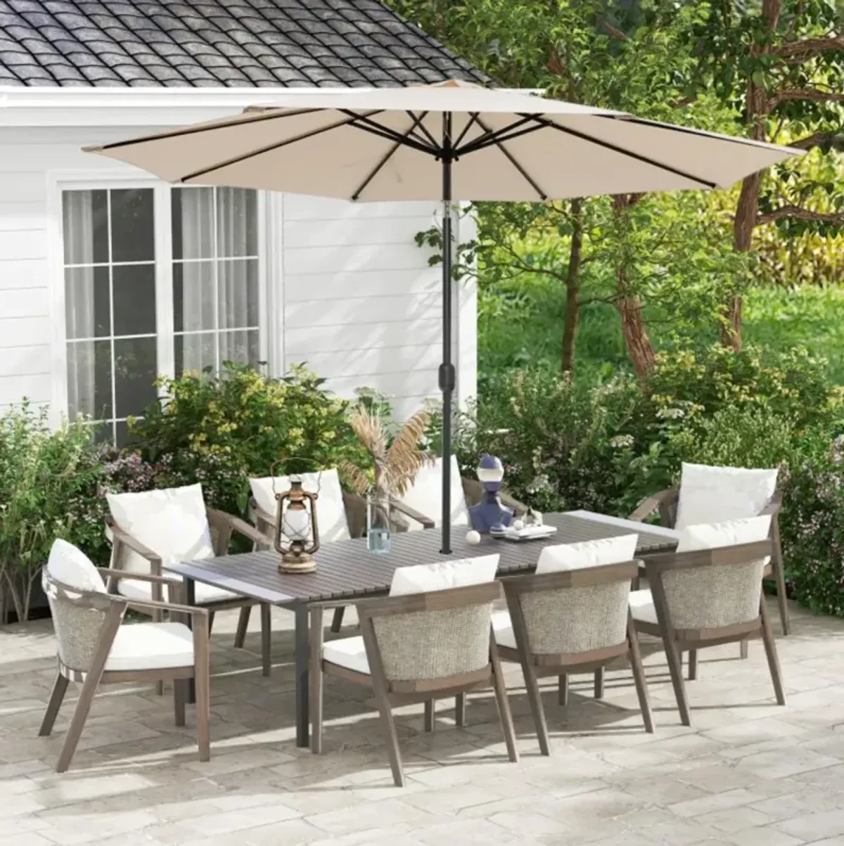 Hivvago 10 Feet Outdoor Patio Umbrella with Tilt Adjustment and Crank