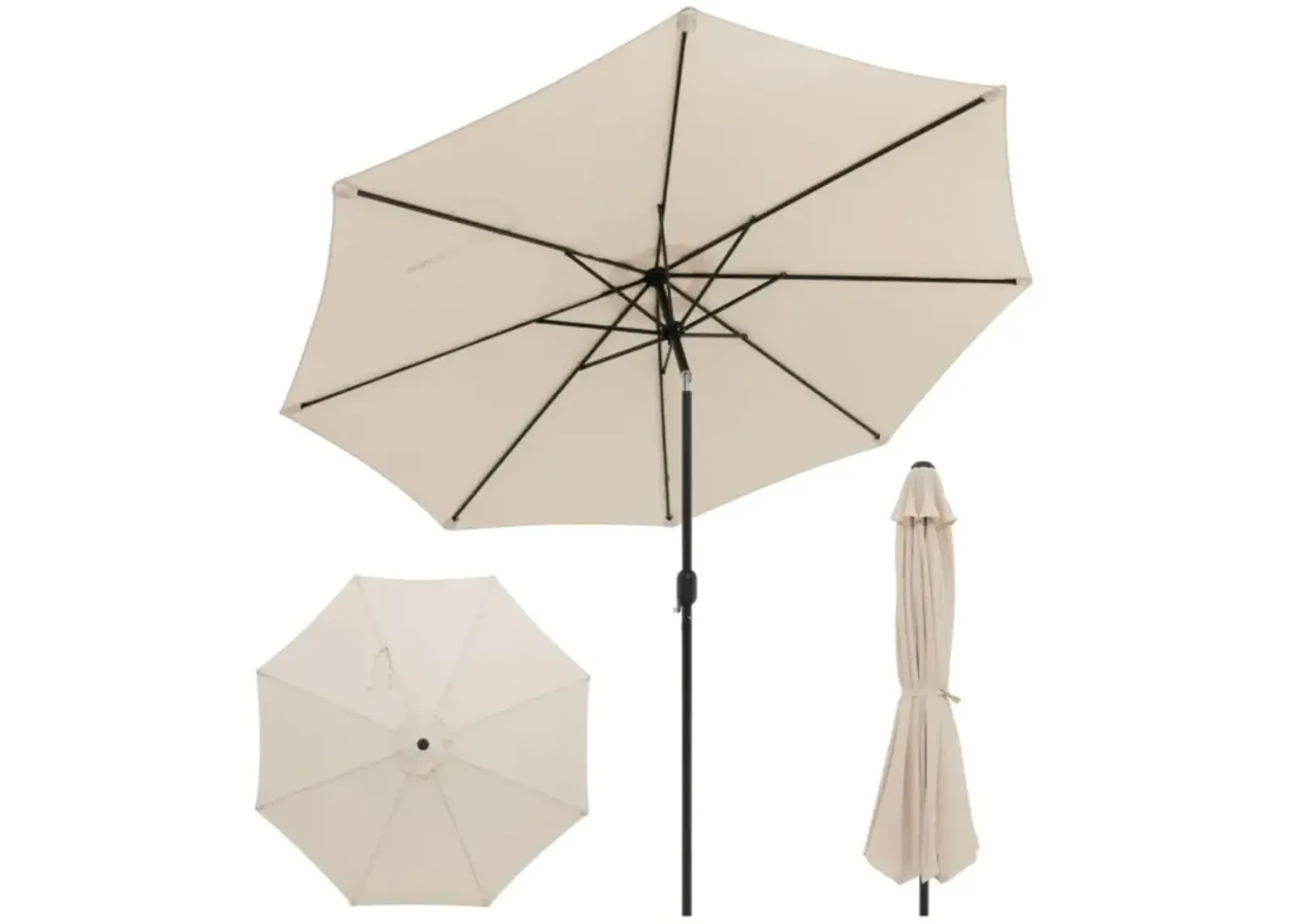 Hivvago 10 Feet Outdoor Patio Umbrella with Tilt Adjustment and Crank