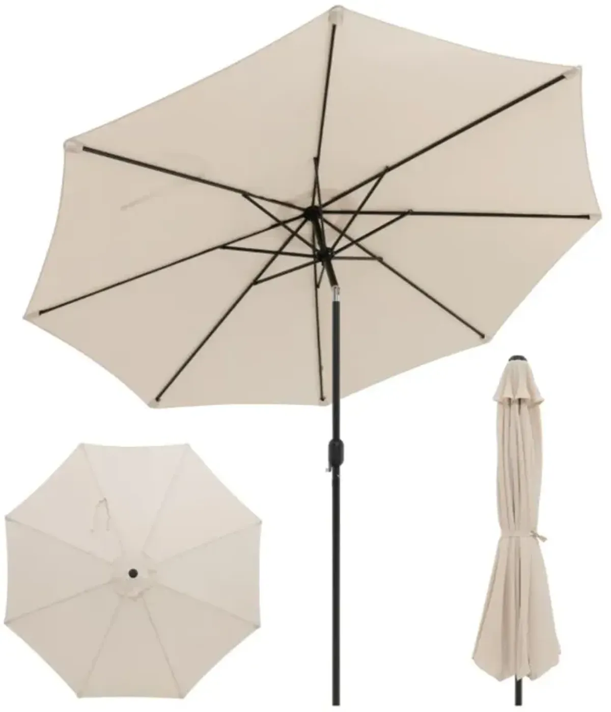 Hivvago 10 Feet Outdoor Patio Umbrella with Tilt Adjustment and Crank