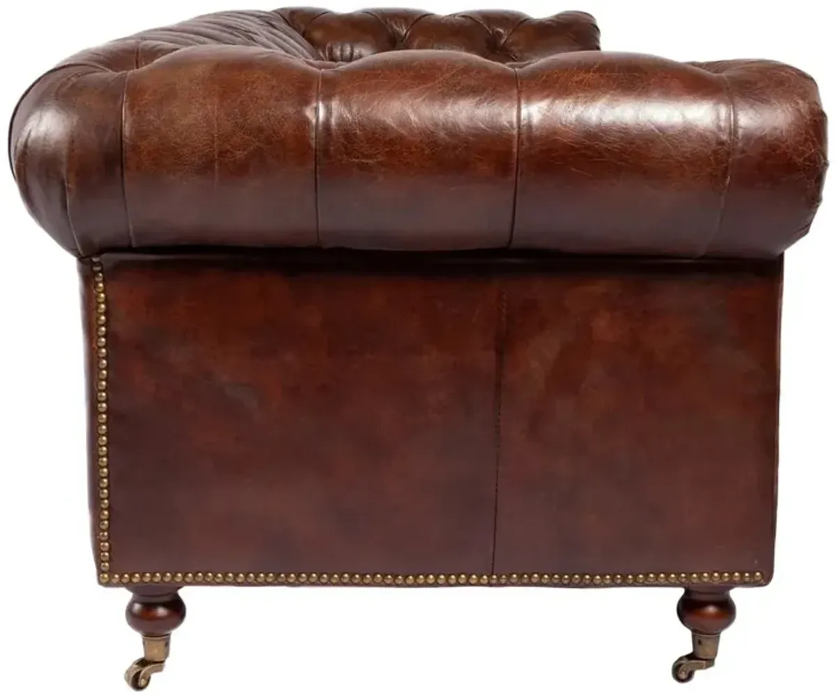 Moe's Home Collection Birmingham Sofa Dark Brown Leather