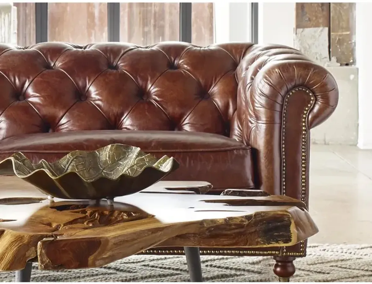 Moe's Home Collection Birmingham Sofa Dark Brown Leather