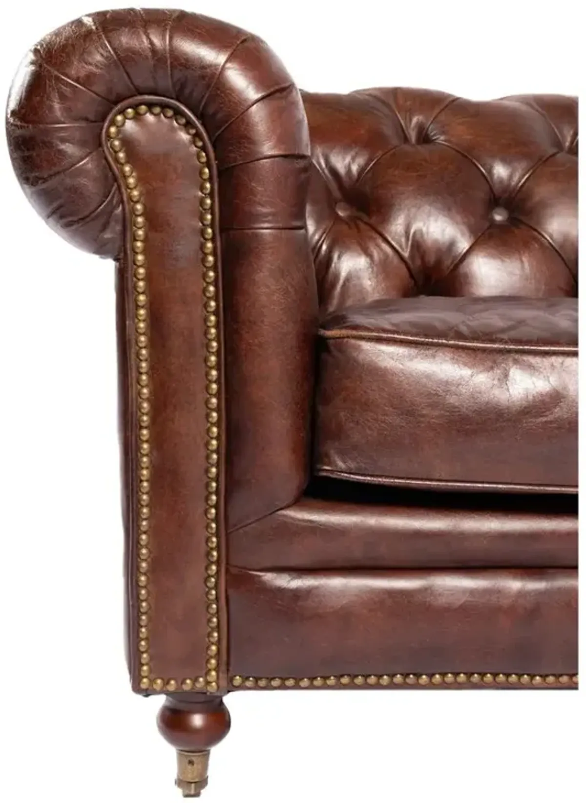 Moe's Home Collection Birmingham Sofa Dark Brown Leather