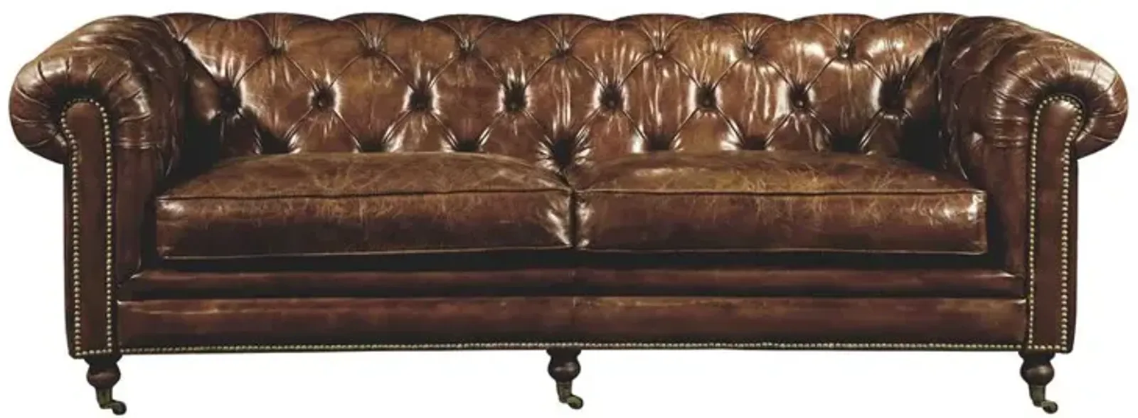 Moe's Home Collection Birmingham Sofa Dark Brown Leather