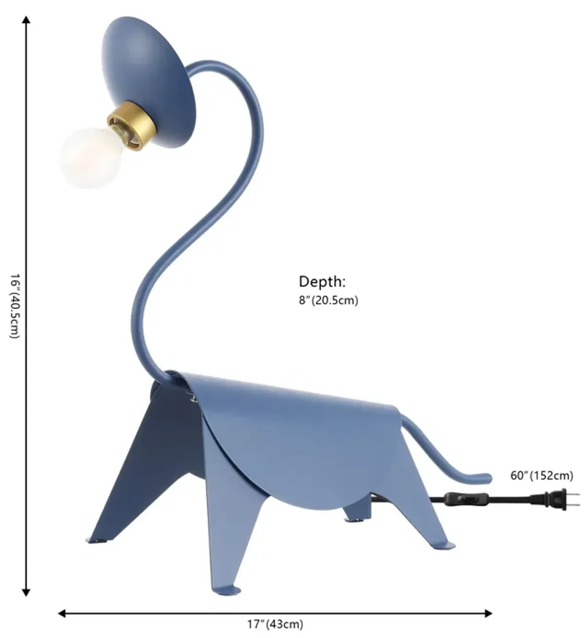 Bradley Modern Industrial Iron Brachiosaurus LED Kids' Lamp