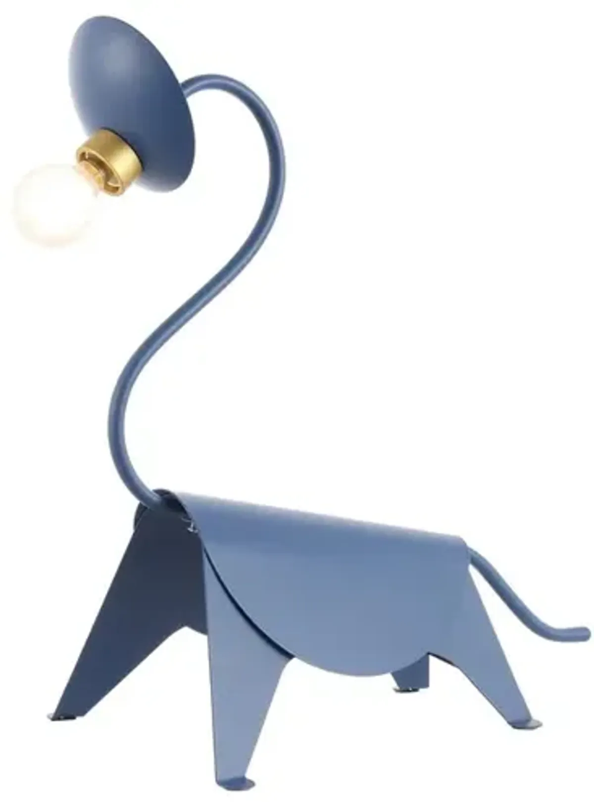 Bradley 16" Modern Industrial Iron Brachiosaurus LED Kids' Lamp, Blue