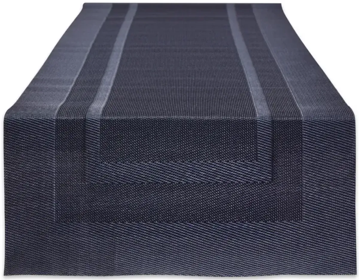 72" Stonewash Blue Solid Double Framed Table Runner