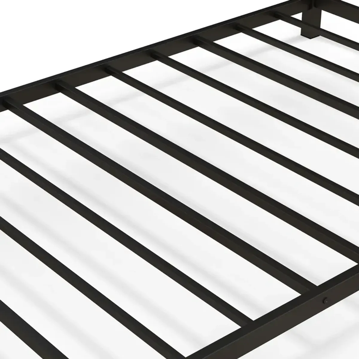 Low Profile Twin Over Twin Metal Bunk Bed with Full-length Guardrails