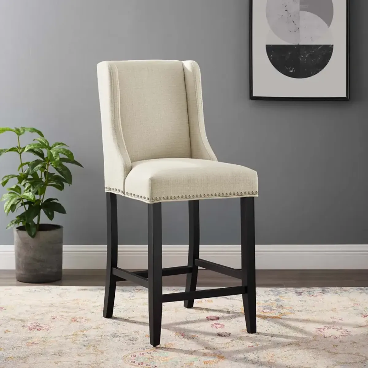 Baron Upholstered Fabric Counter Stool