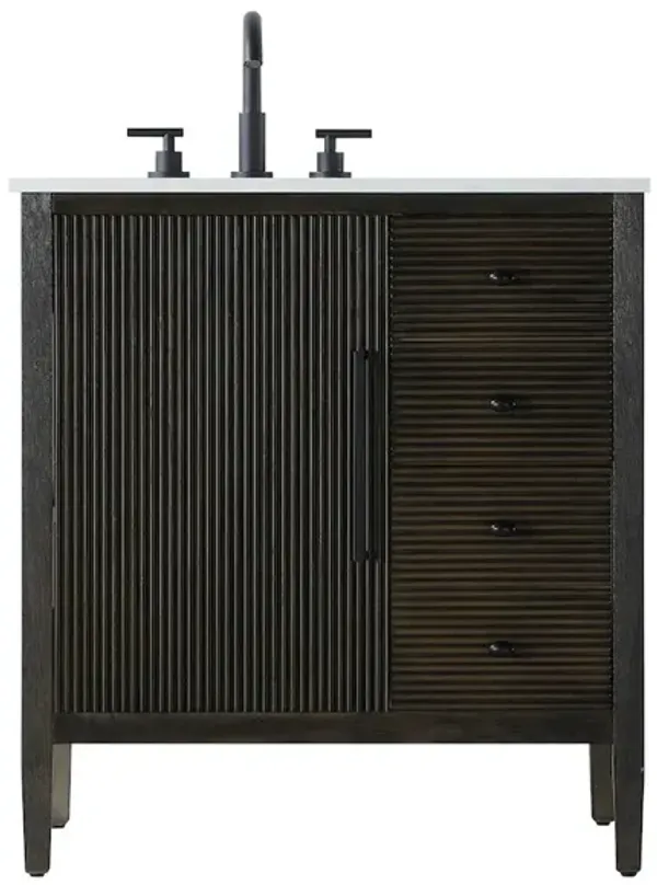 Elegant Kitchen and Bath 32 inch Single Bathroom Vanity in Chocolate Oak