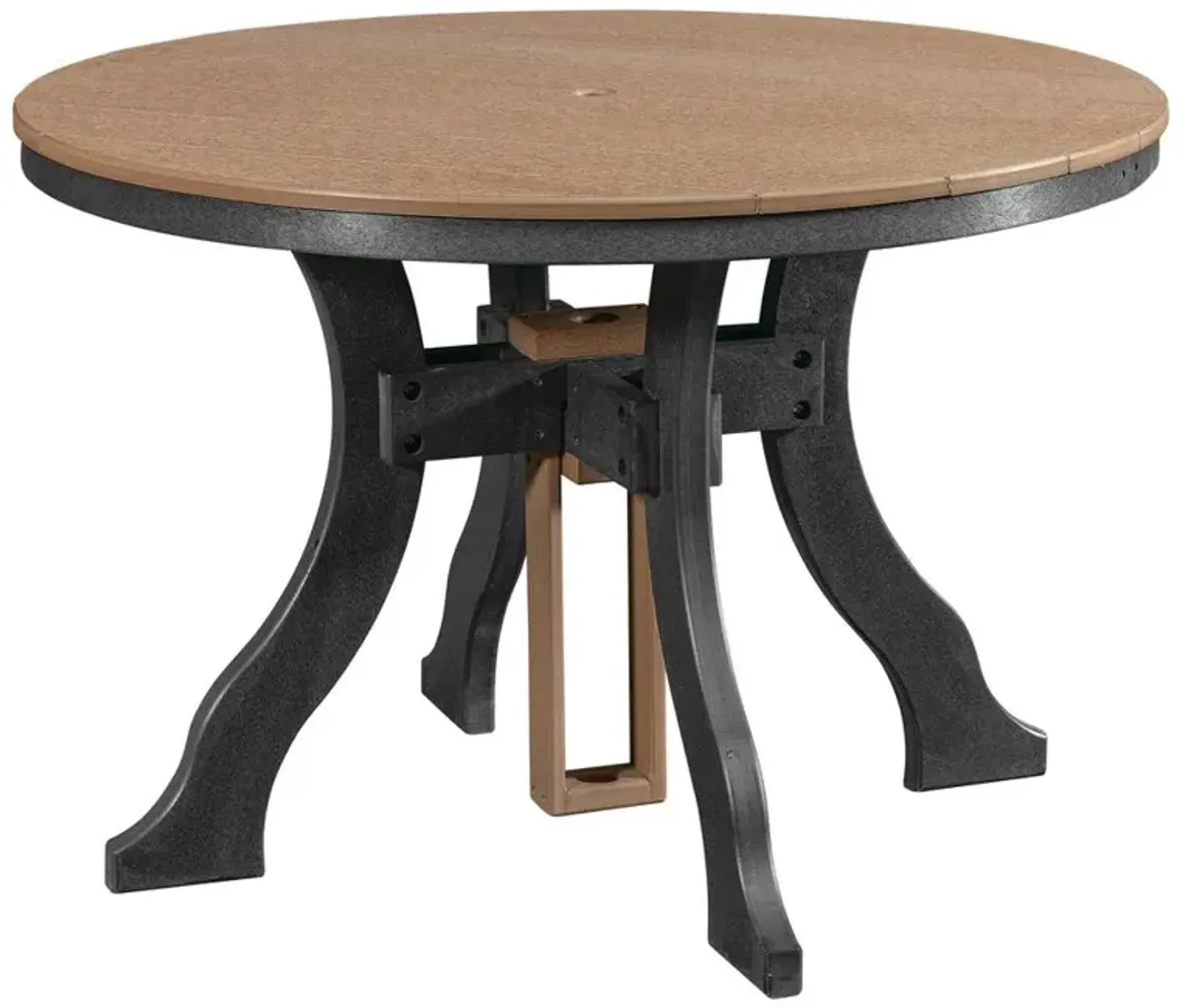 American Furniture Classics Dining Height Round Table in Cedar with a Black Base