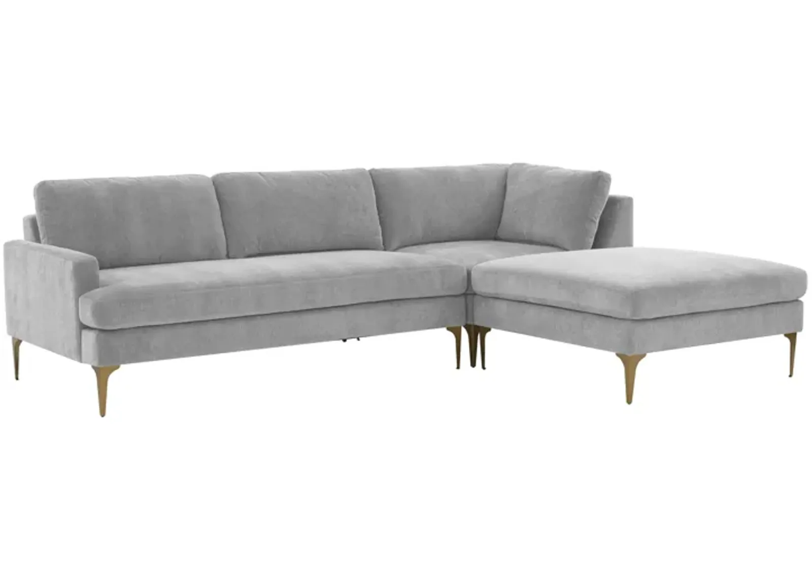 Serena Gray Velvet RAF Chaise Sectional