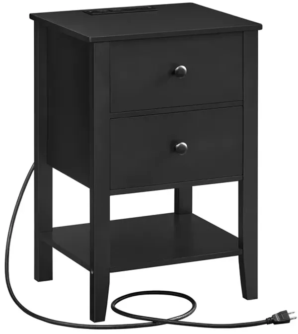 Bamboo Nightstand with Charging Station for Eco-Friendly and Modern Convenience