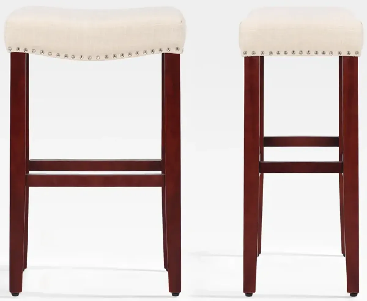 WestinTrends 29" Upholstered Saddle Seat Bar Stool (Set of 2)